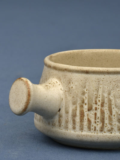 Ridged Ceramic Dip Bowl with Knob