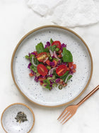 Rimmed Side Plate Speckled Snow