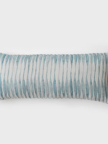 Cushion Cover - Ripple Blue Lumbar Linen