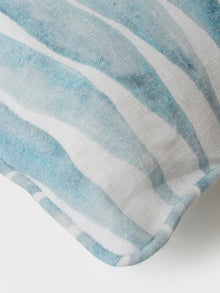 Cushion Cover - Ripple Blue Oblong Linen