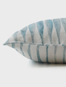 Cushion Cover - Ripple Blue Oblong Linen