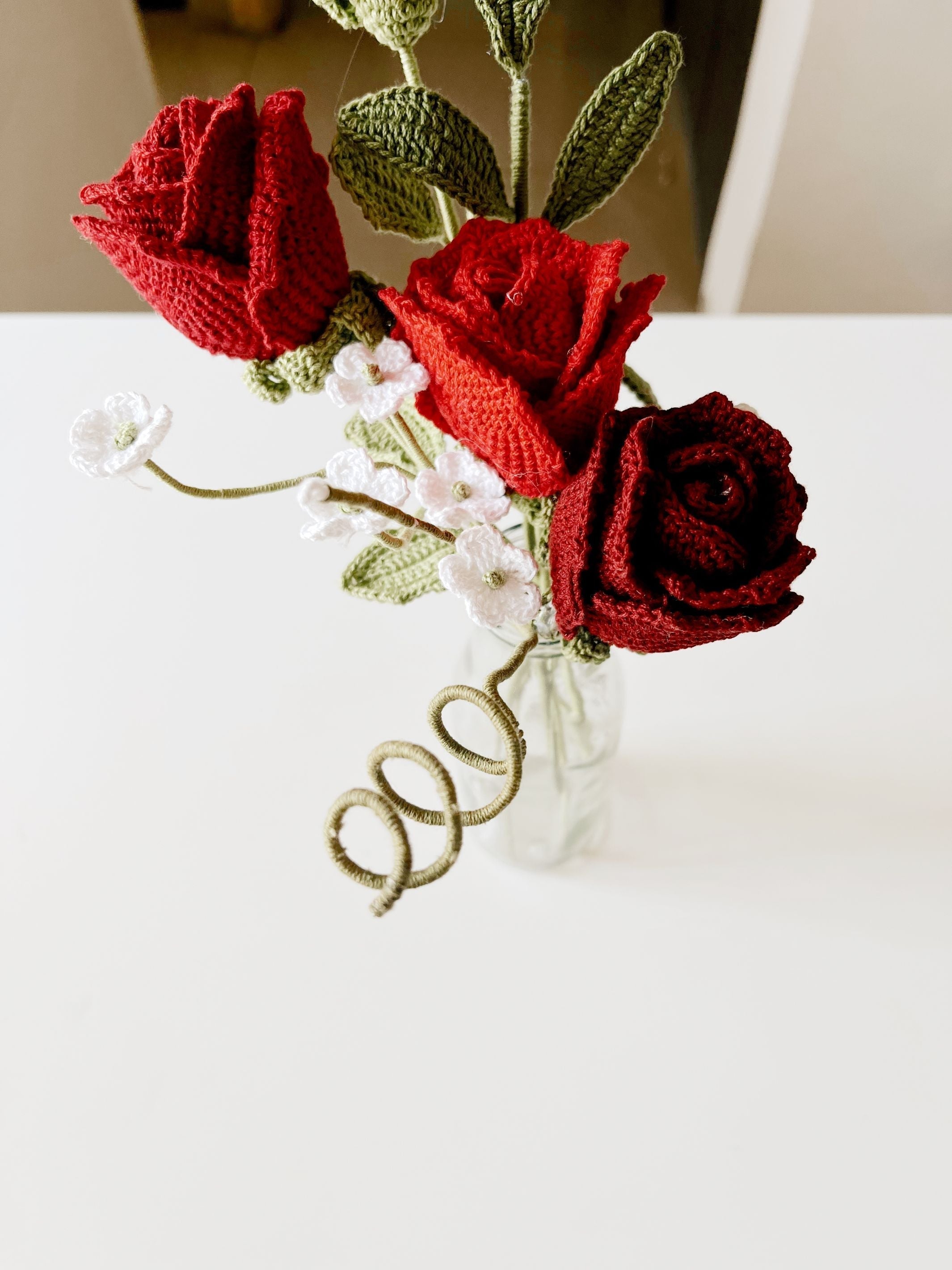 Crochet Red Charm Bouquet - Product Image 