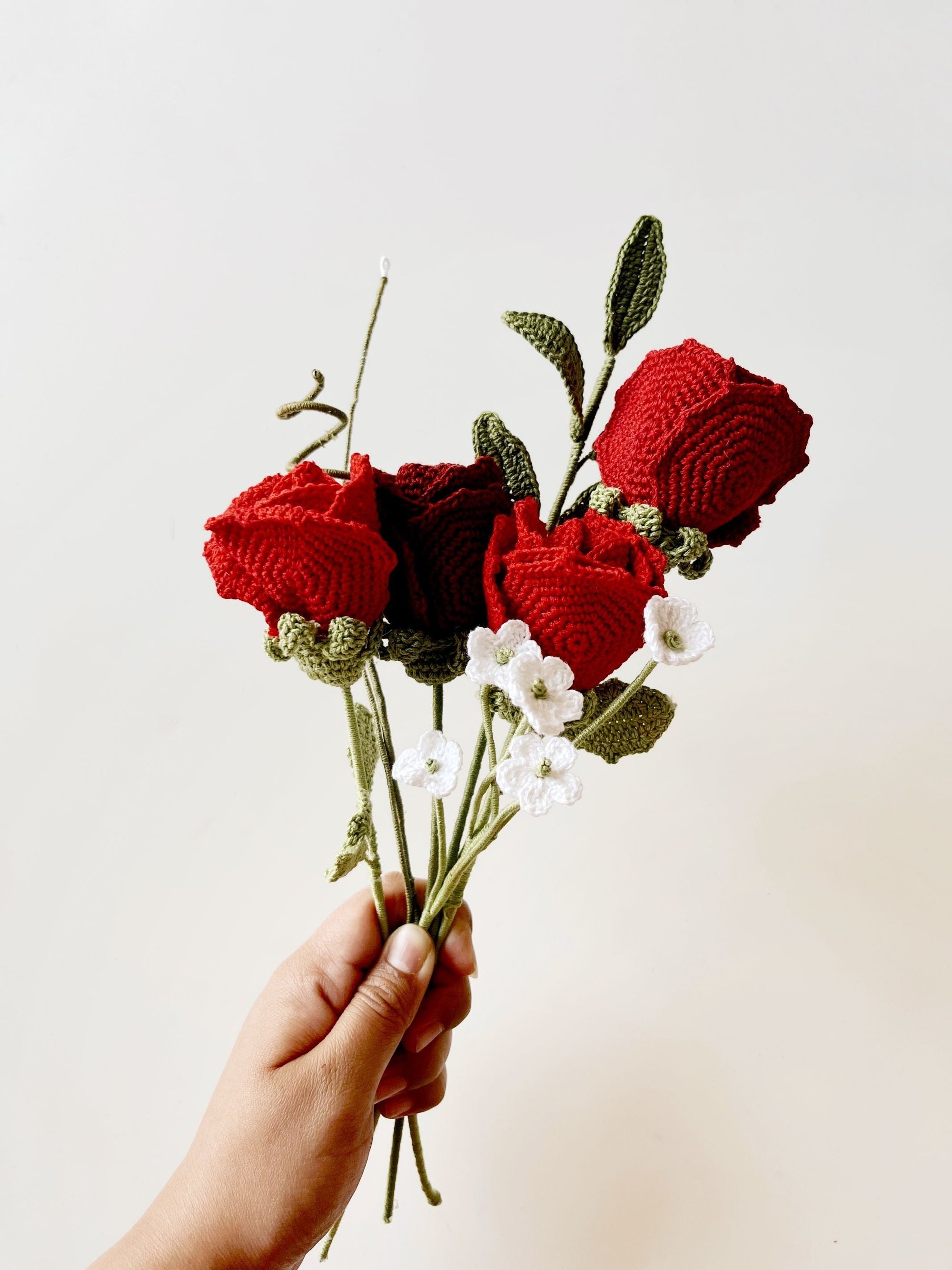 Crochet Red Charm Bouquet