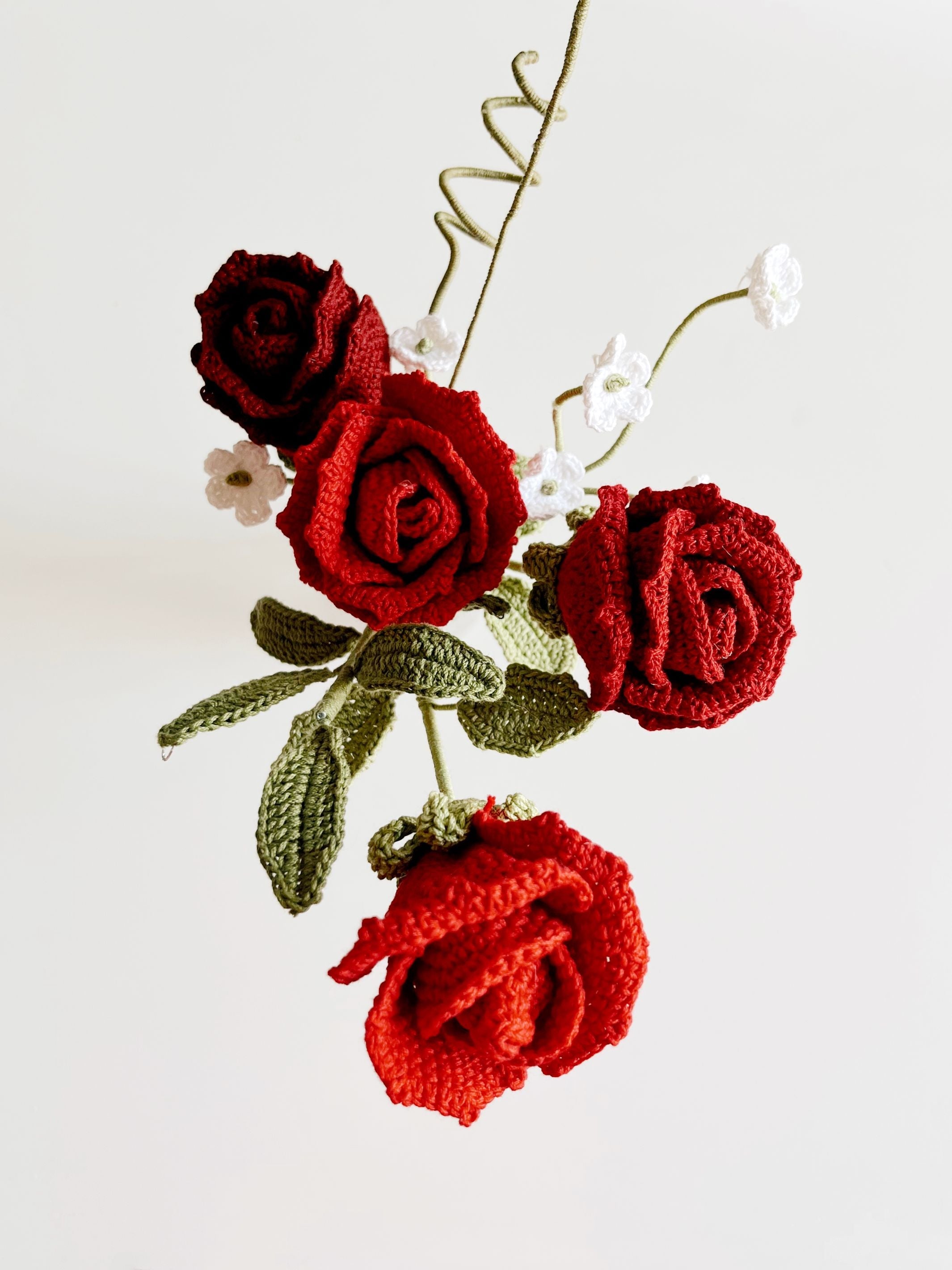Crochet Red Charm Bouquet