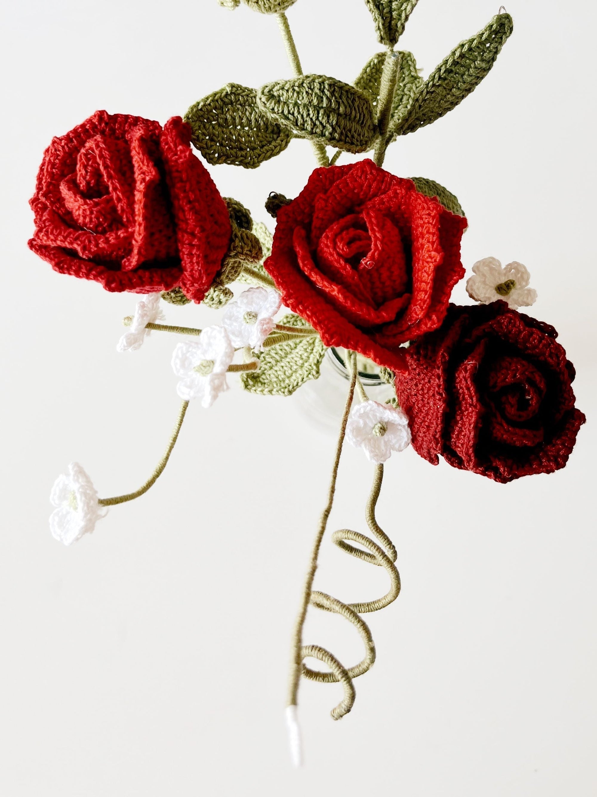 Crochet Red Charm Bouquet
