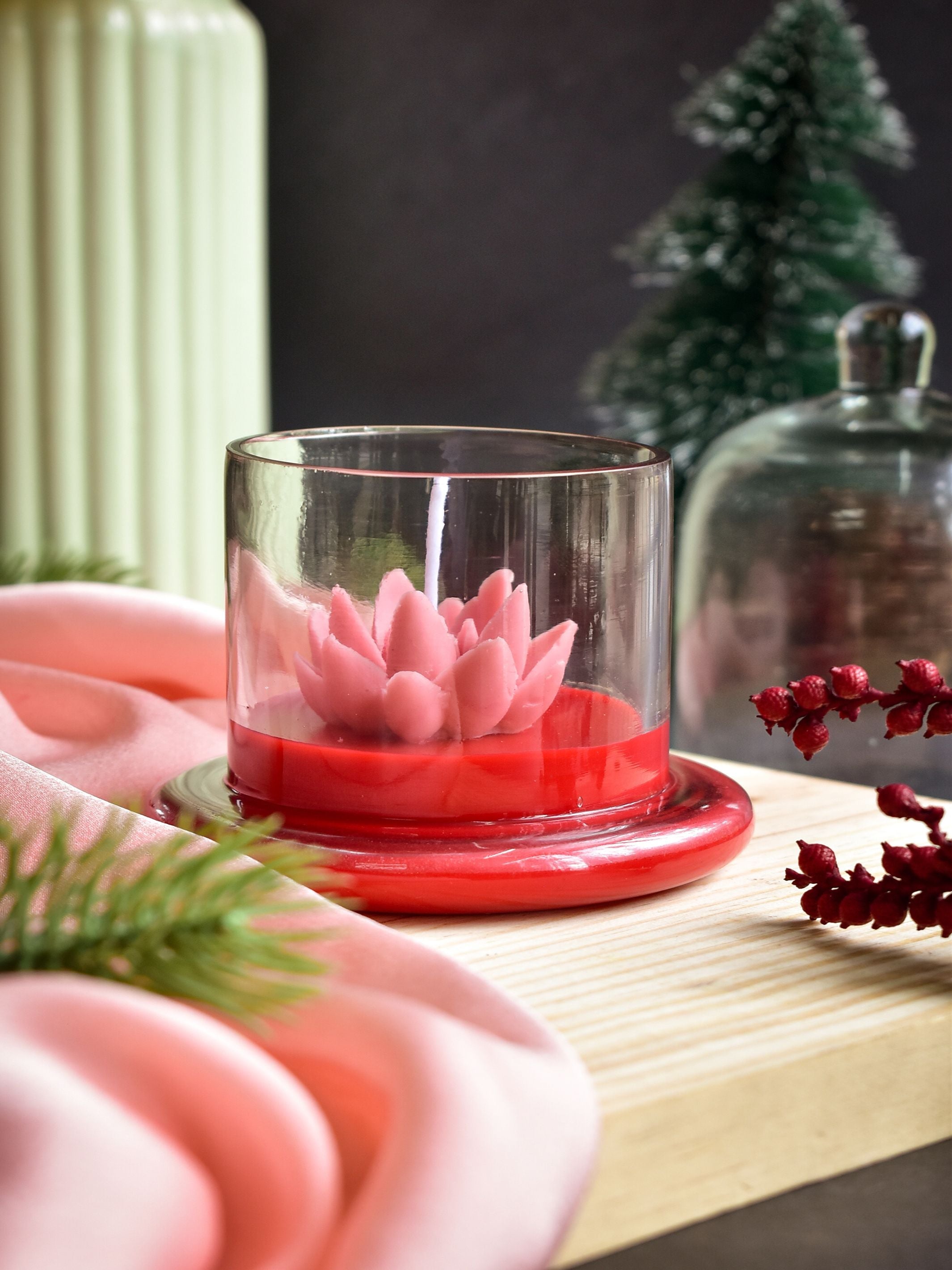 Rose Succulant Candle