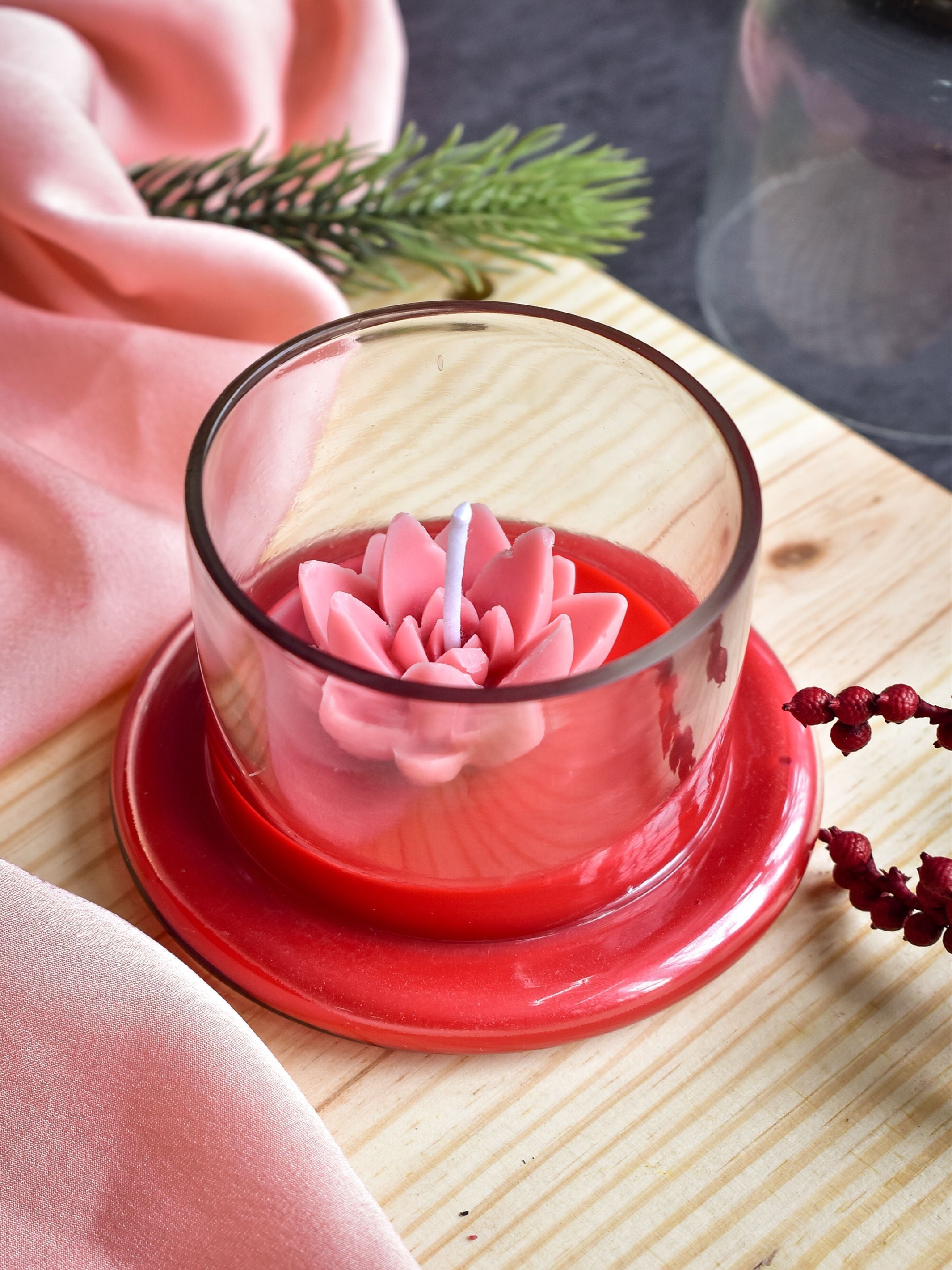 Rose Succulant Candle