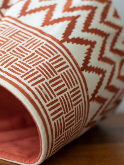 Rust Chevron Cotton Basket Set of 3