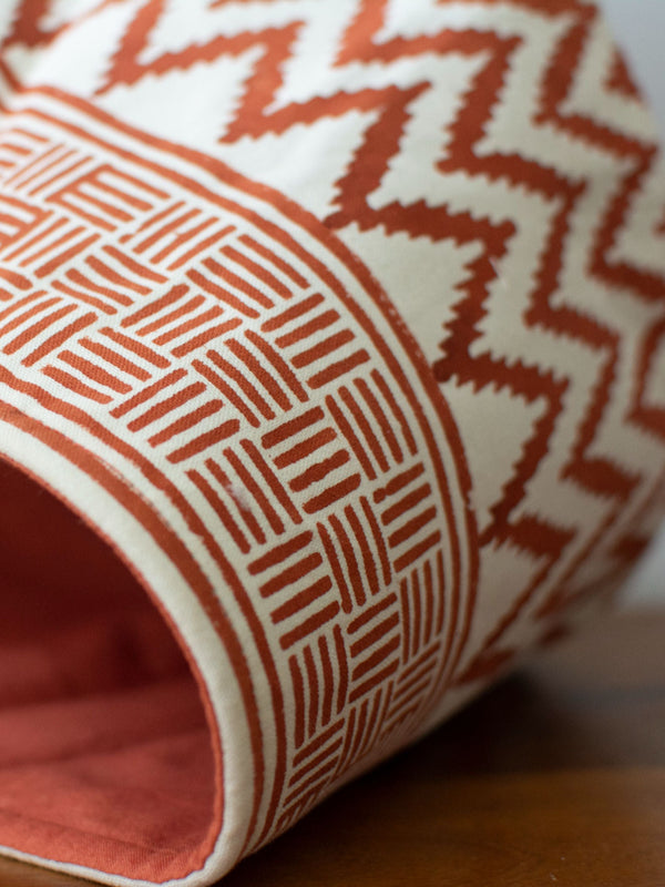Rust Chevron Cotton Basket Set of 3