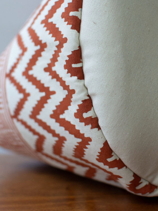 Rust Chevron Cotton Basket Small