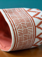 Rust Chevron Cotton Basket Small