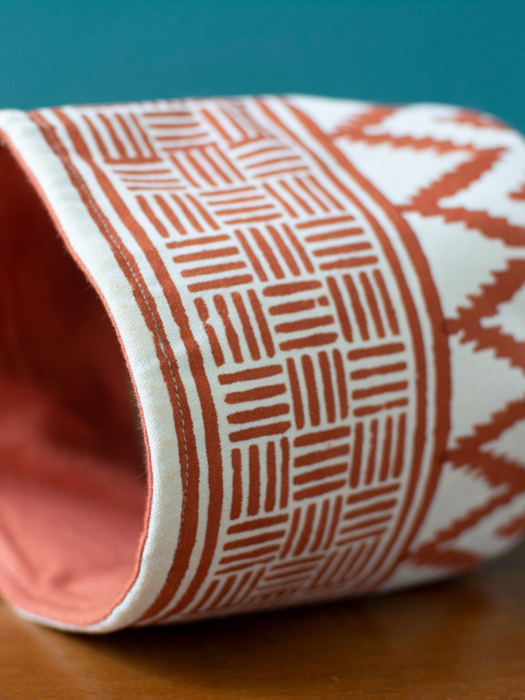 Rust Chevron Cotton Basket Small