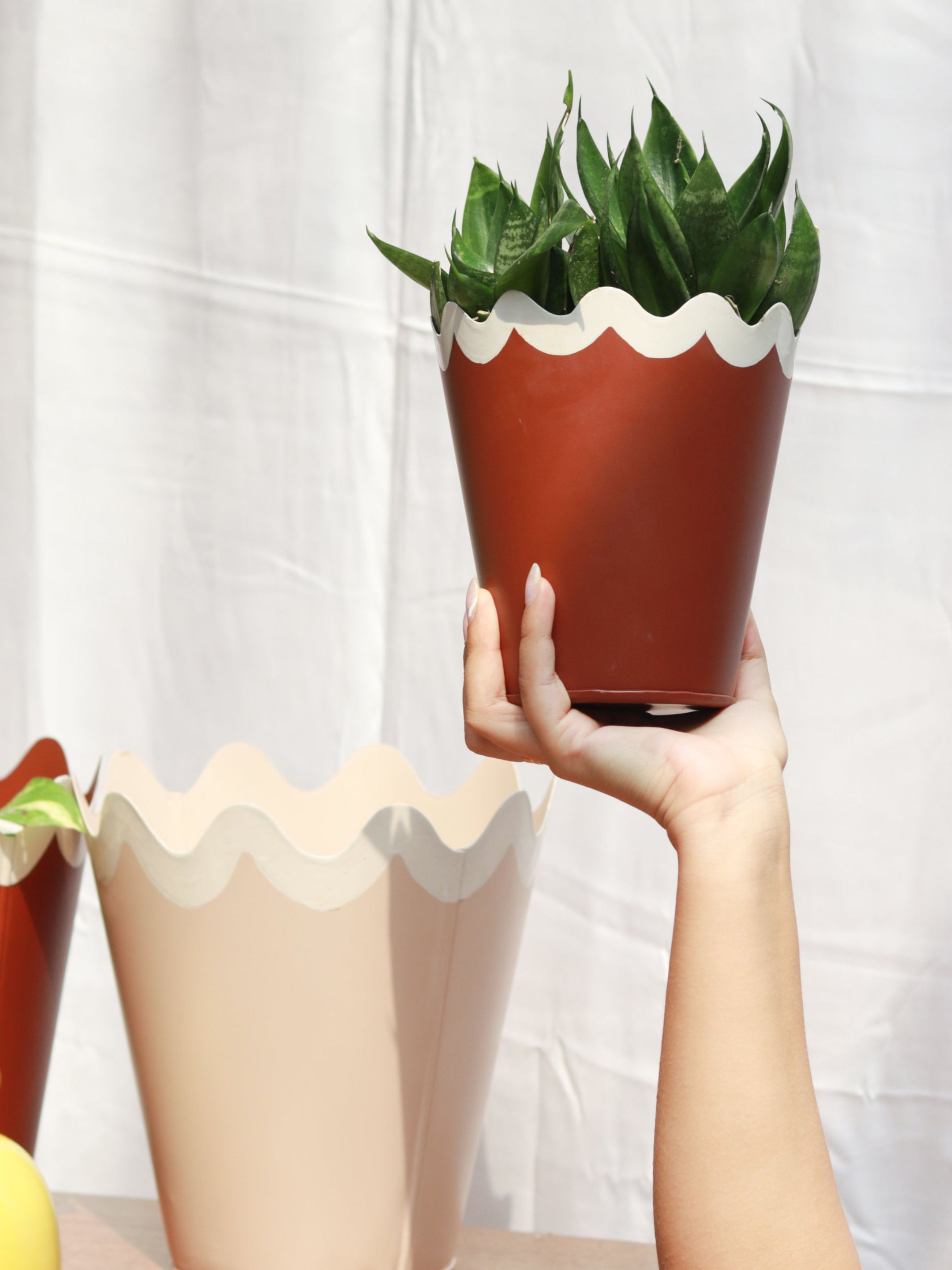 Scallop Metal Planter