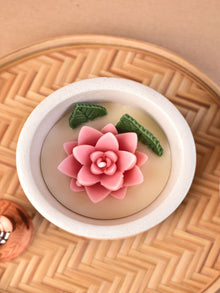 Lotus Candle In Concrete Jar