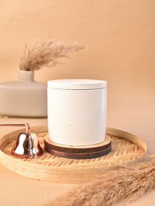 Lotus Candle In Concrete Jar