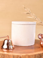 Flower Candle In White Concrete Jar