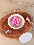 Flower Candle In White Concrete Jar