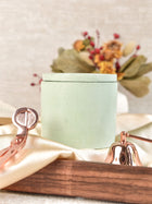 Rose Candle In Concrete Jar