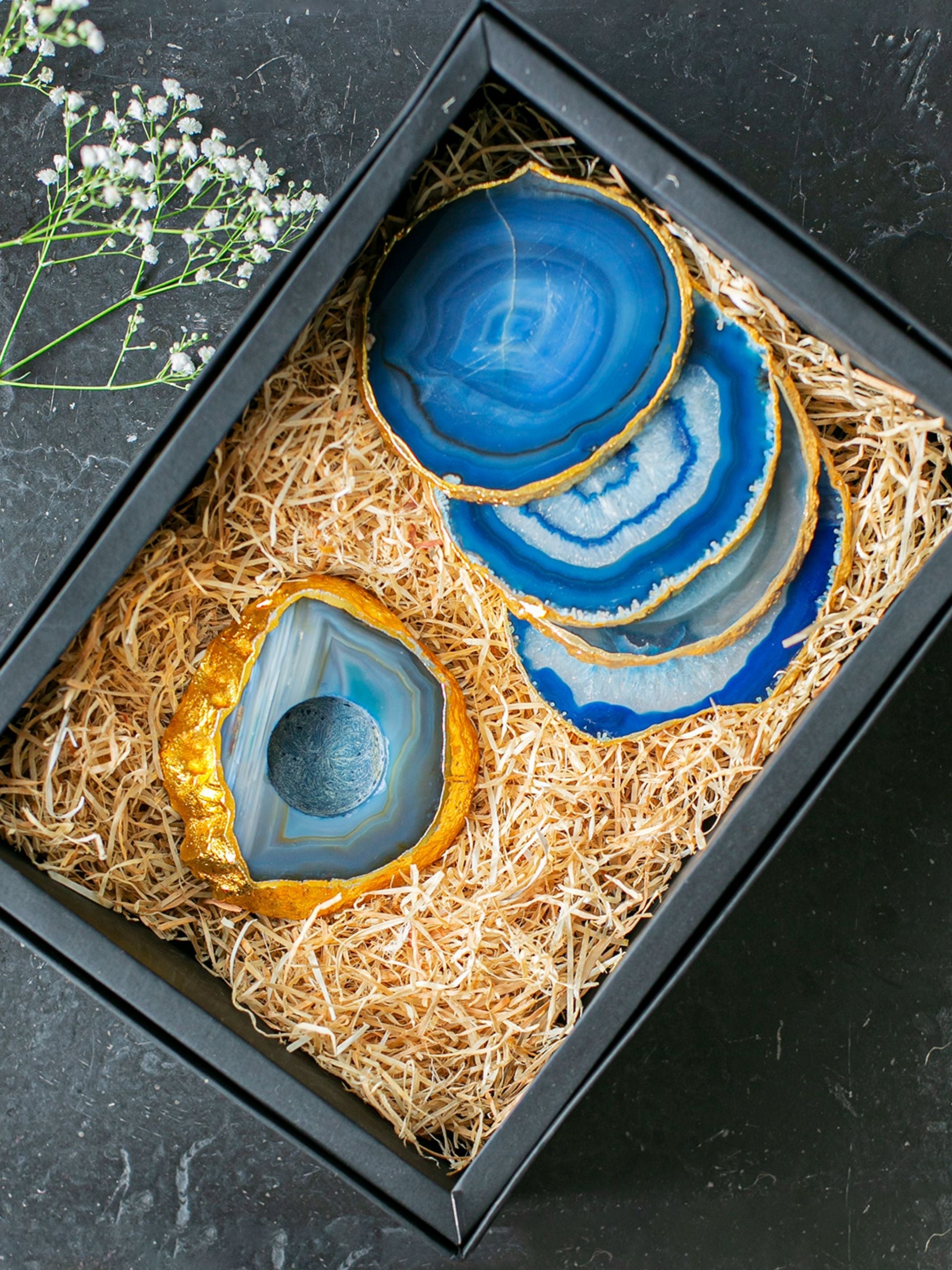 Semi Precious Coasters Set of 4
