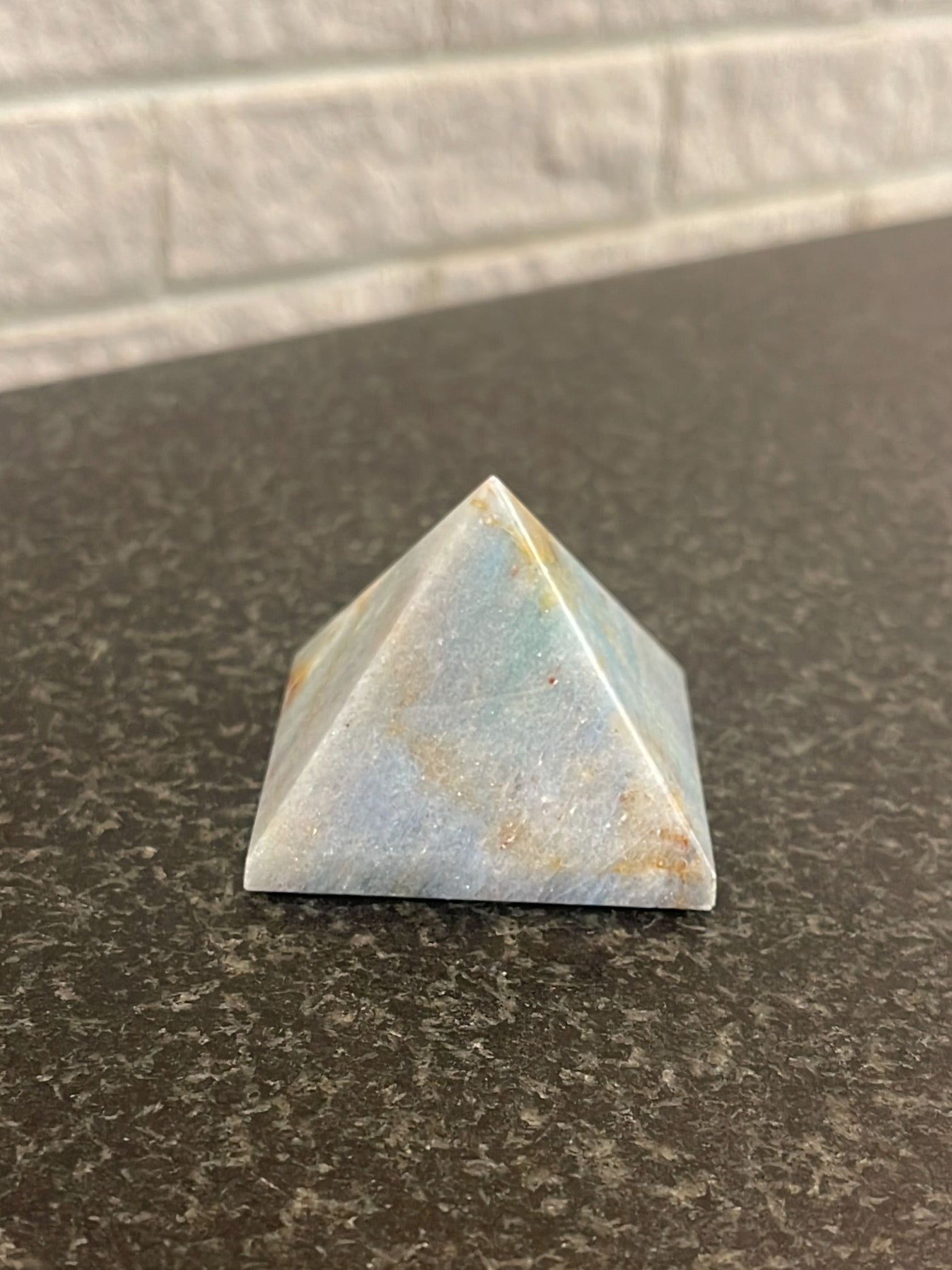 Semi Precious stone Paper Holder - Pyramid Green