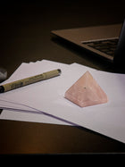 Semi Precious stone Paper Holder - Pyramid Rose