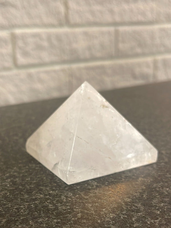Semi Precious stone Paper Holder- Pyramid White