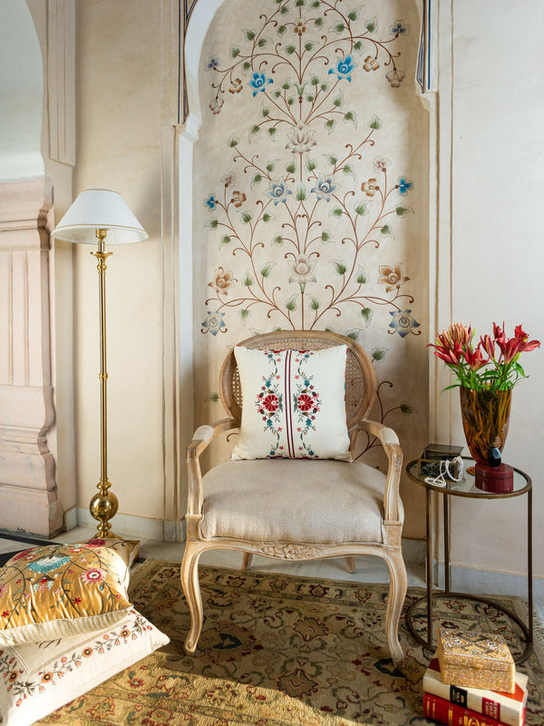Cushion Cover - Sheen Ivory Embroidered