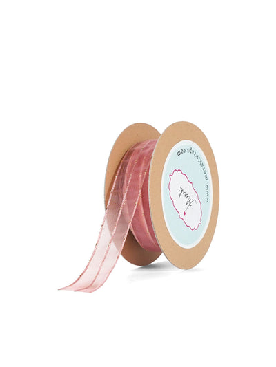 Sheer With Gold Stitches Ribbon