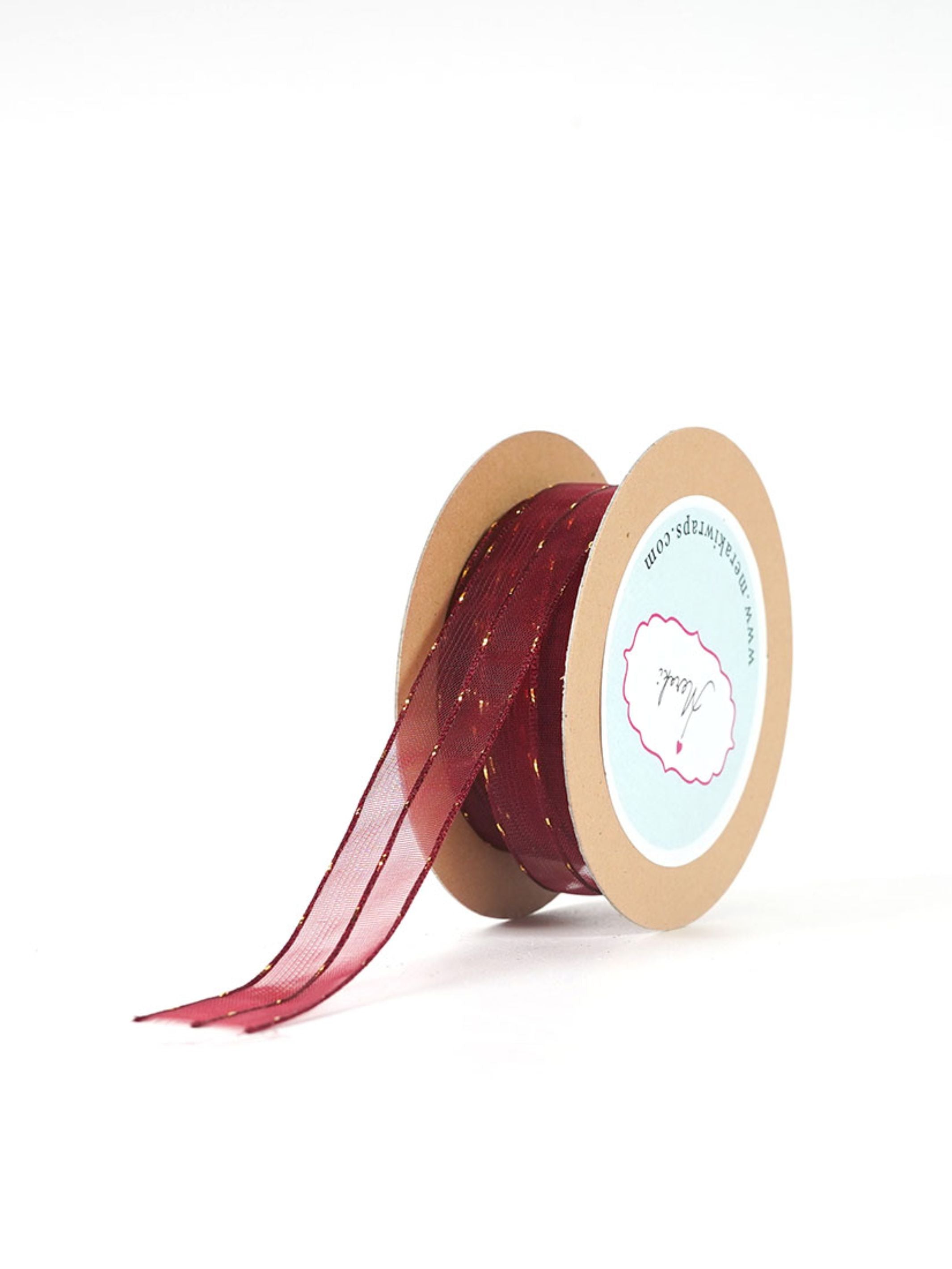 Sheer With Gold Stitches Ribbon