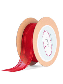 Sheer With Satin Stripes Ribbon