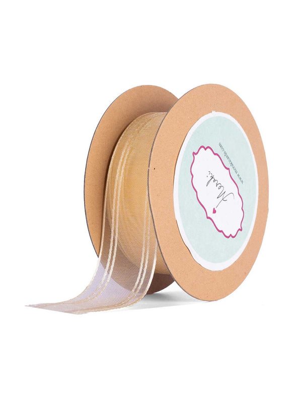 Sheer With Satin Stripes Ribbon