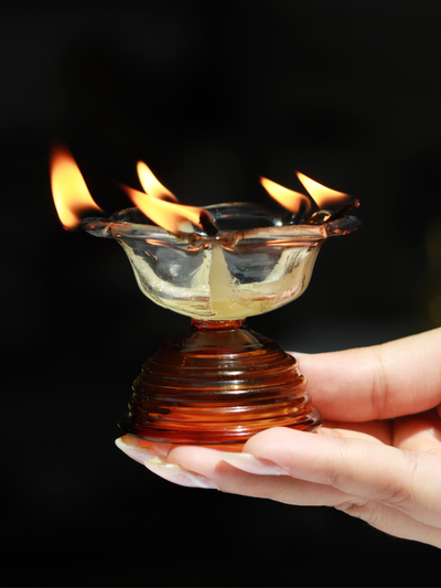 Short Glass Diya