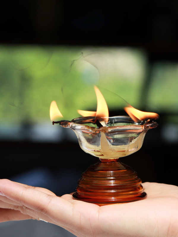 Short Glass Diya