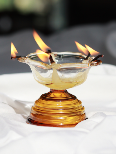 Short Glass Diya