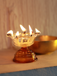 Short Glass Diya