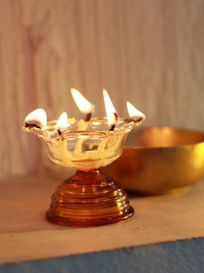 Short Glass Diya