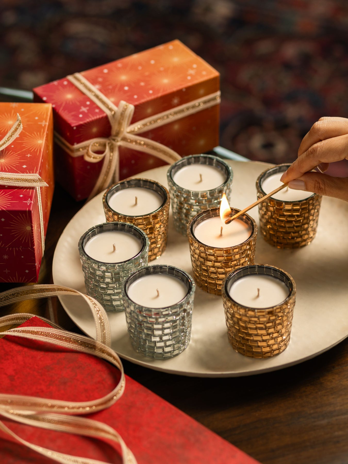 Candles Silver & Gold Sparkle Candles The Purple Pony