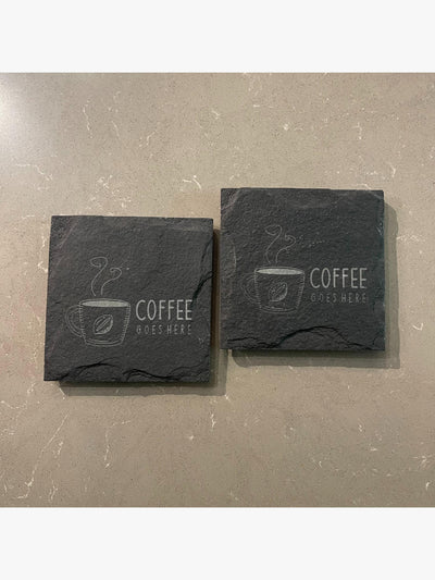 Slate Coaster - Engraved Coffee