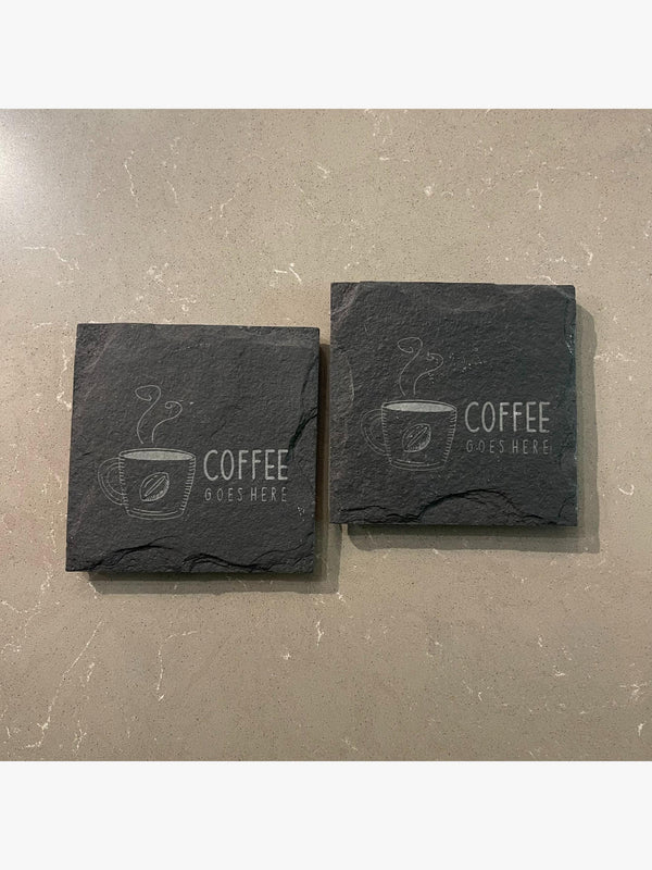 Slate Coaster - Engraved Coffee