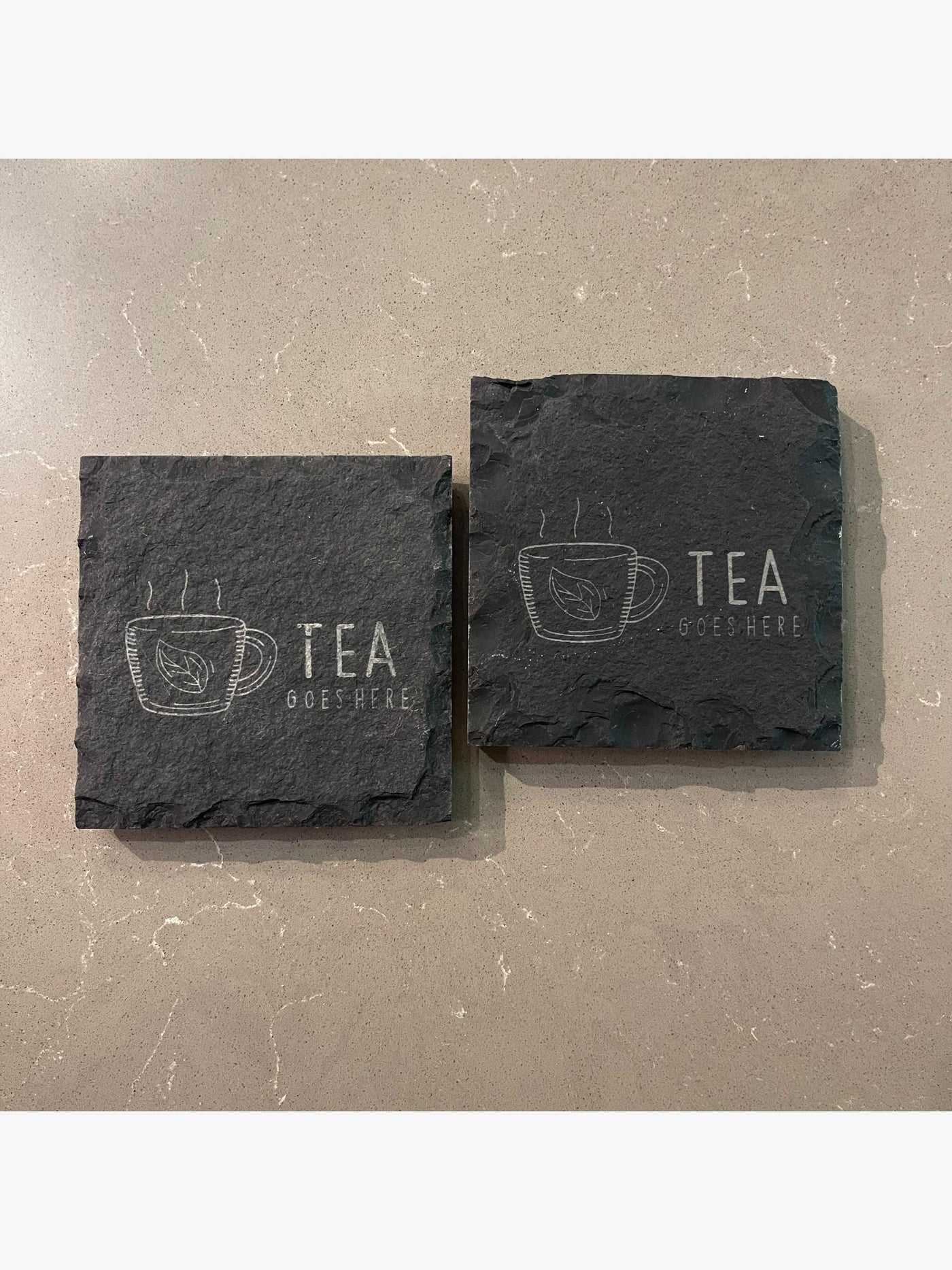 Slate Coaster Engraved Tea