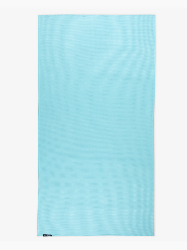 Sorrento Waffle Aqua Woven Beach Towel