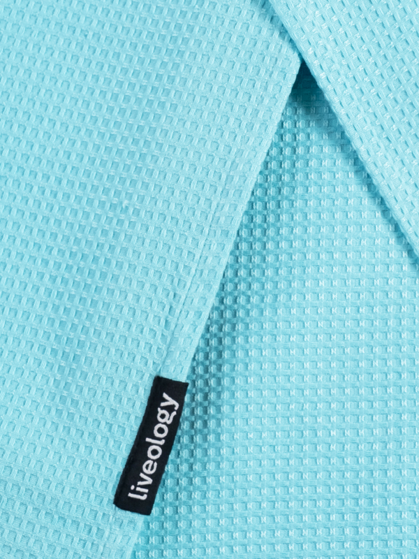 Sorrento Waffle Aqua Woven Beach Towel