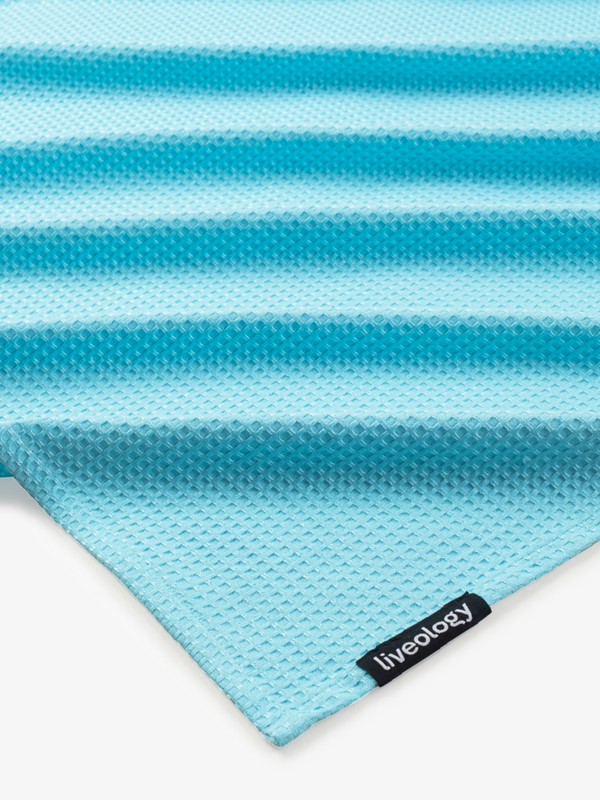 Sorrento Waffle Aqua Woven Beach Towel