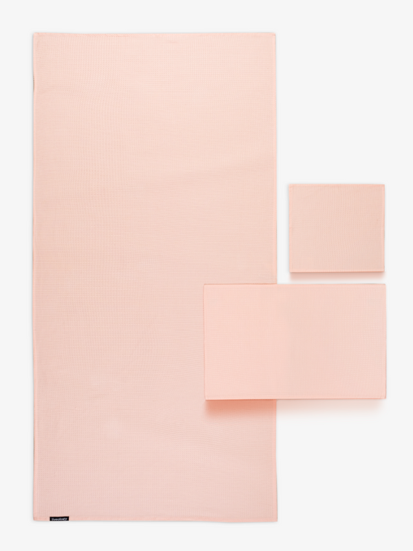 Sorrento Waffle Blush Beach Towel Set Of 3