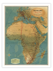 Wall Prints - South African Airways Map