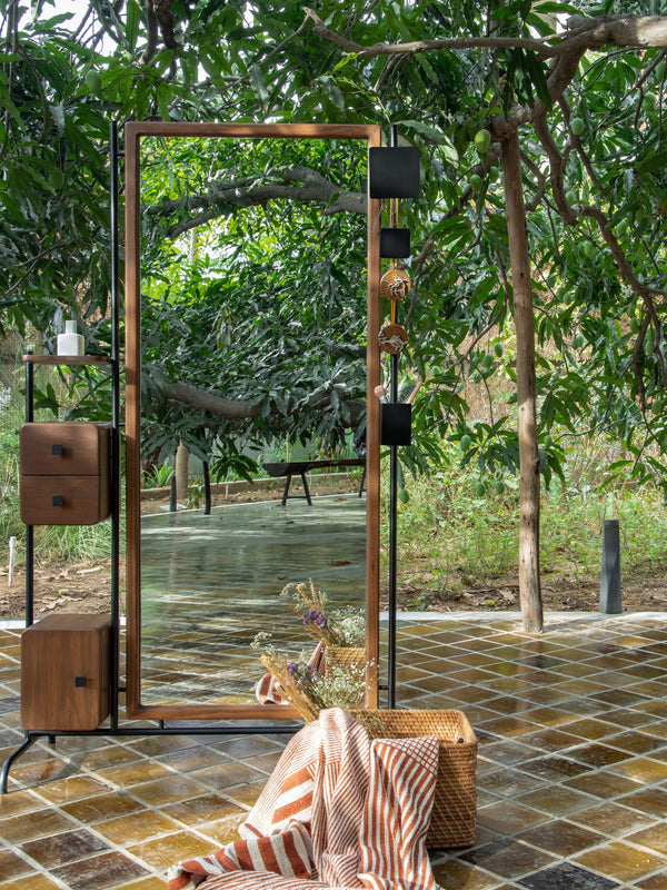 Standing Tall Mirror - Wood & Metal
