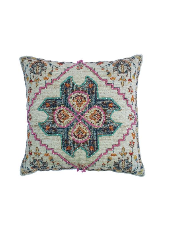 Cushion Cover - Stern Embroidered Cotton