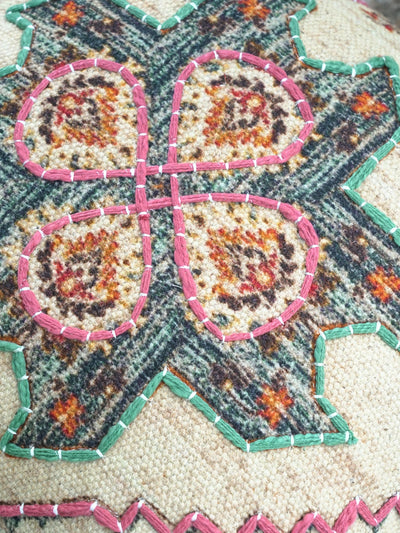 Cushion Cover - Stern Embroidered Cotton
