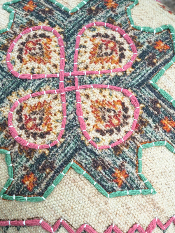 Cushion Cover - Stern Embroidered Cotton