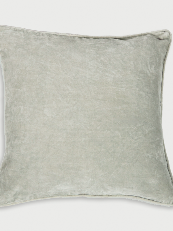 Cushion Cover - Dove Grey Velvet Euro Sham